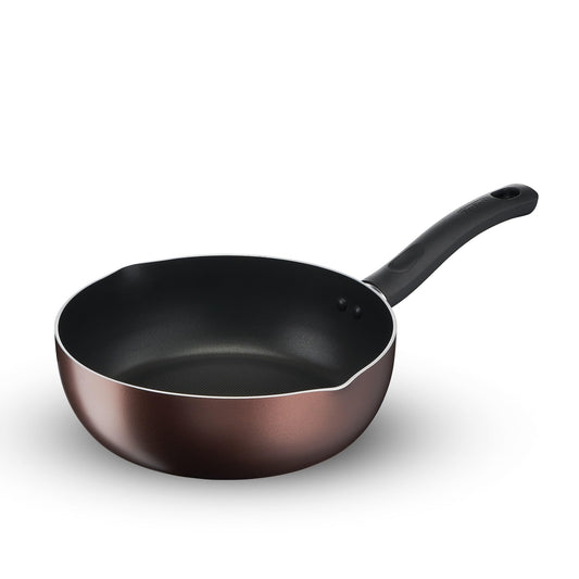 Tefal Day by Day Non-Stick Deep Frypan/Thermo-Spot Technology/PFOA Free, Titanium Non-Stick Coating / 24 cm/Superior Induction Base/Suitable for All Hob Type/Brown / 2 Years of Warranty