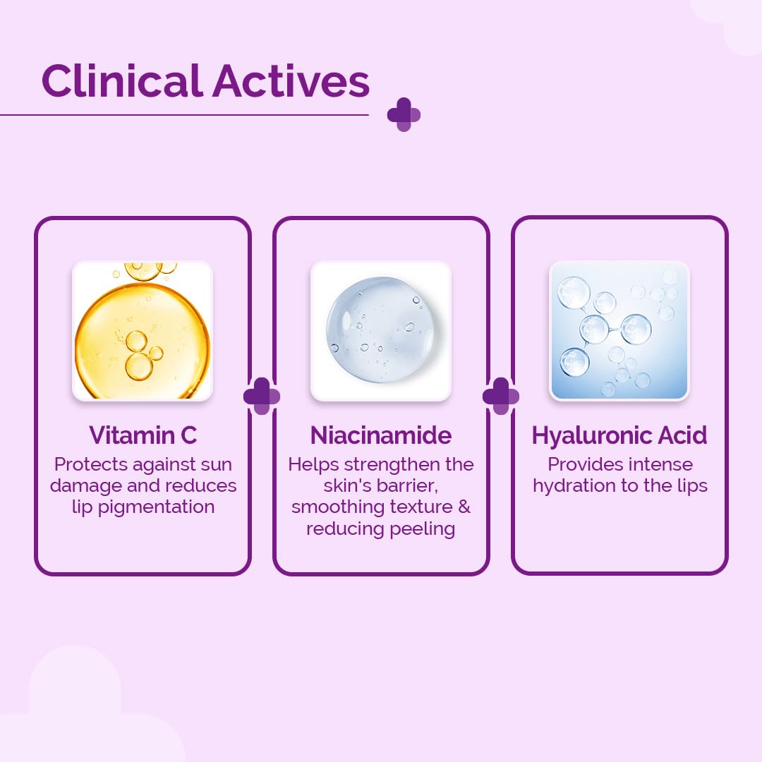 The Derma Co 1% Vitamin C Brightening Lip Balm with SPF 50 PA +++ I With Niacinamide & Hyaluronic Acid | Reduce Lip Pigmentation | Protects From Sun Damage | For Dark, Pigmented, Dry Lips | 4.5g