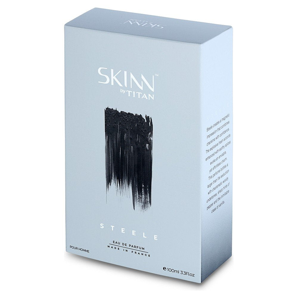 Skinn By Titan , Steele Long Lasting Fresh Edp For Men - 100 Ml Perfume For Men Liquid Eau De Parfum For Men Premium Fragrance Grooming Essentials