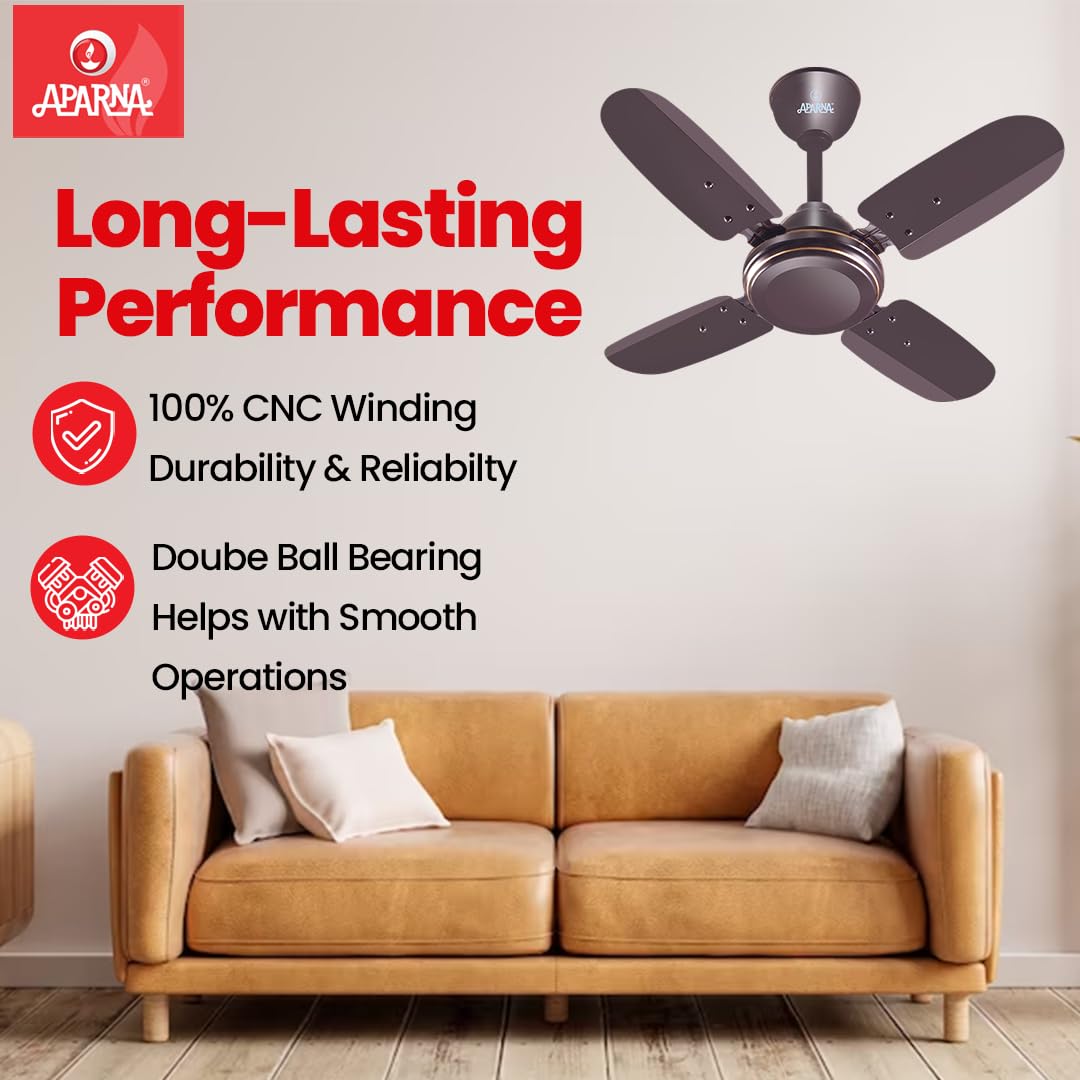 Aparna Swift 600 mm (24 inch) High-Speed Ceiling Fan (Metallic Brown)