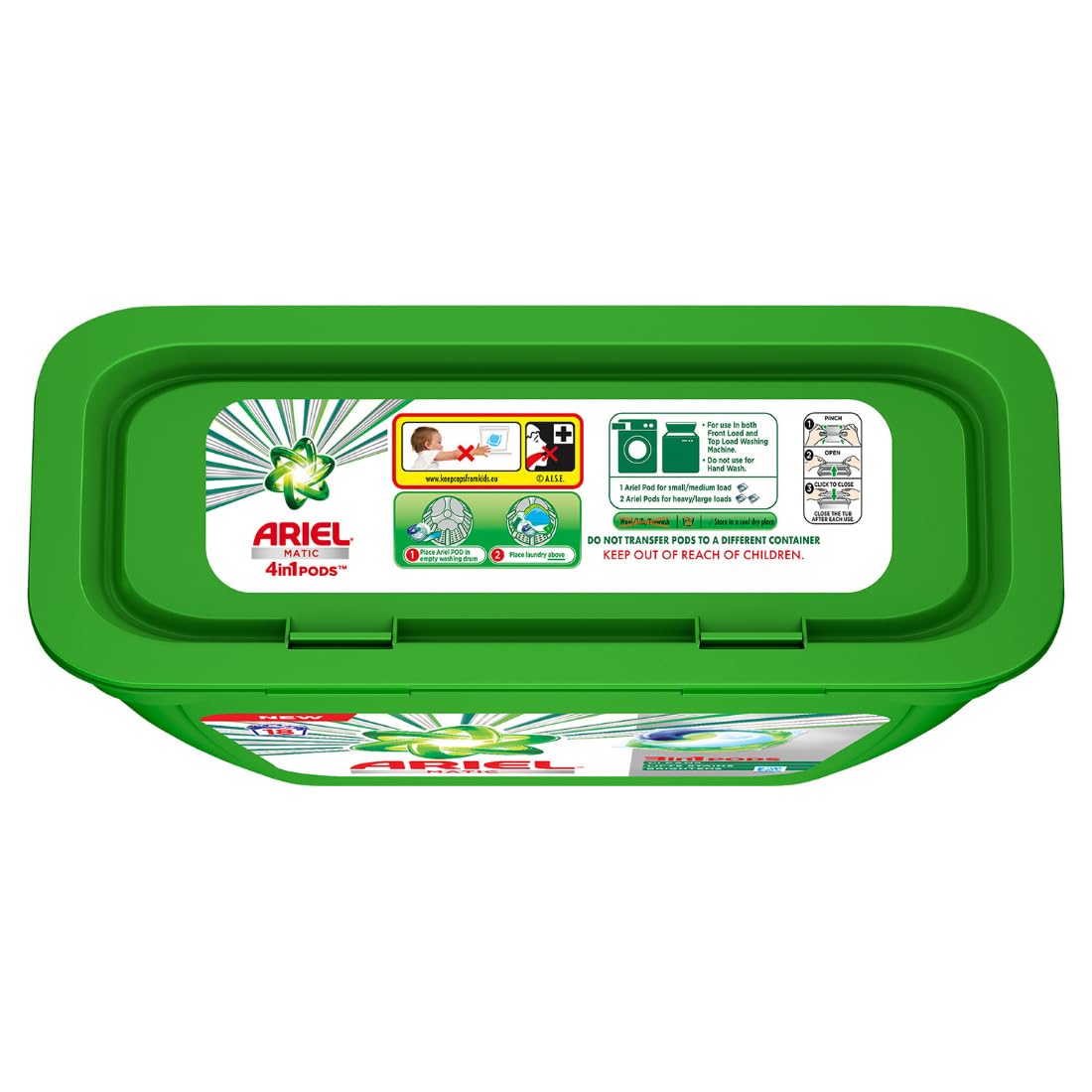 Ariel Matic 4in1 PODs Detergent Pack 18 ct -for Top & Front load washing machine only