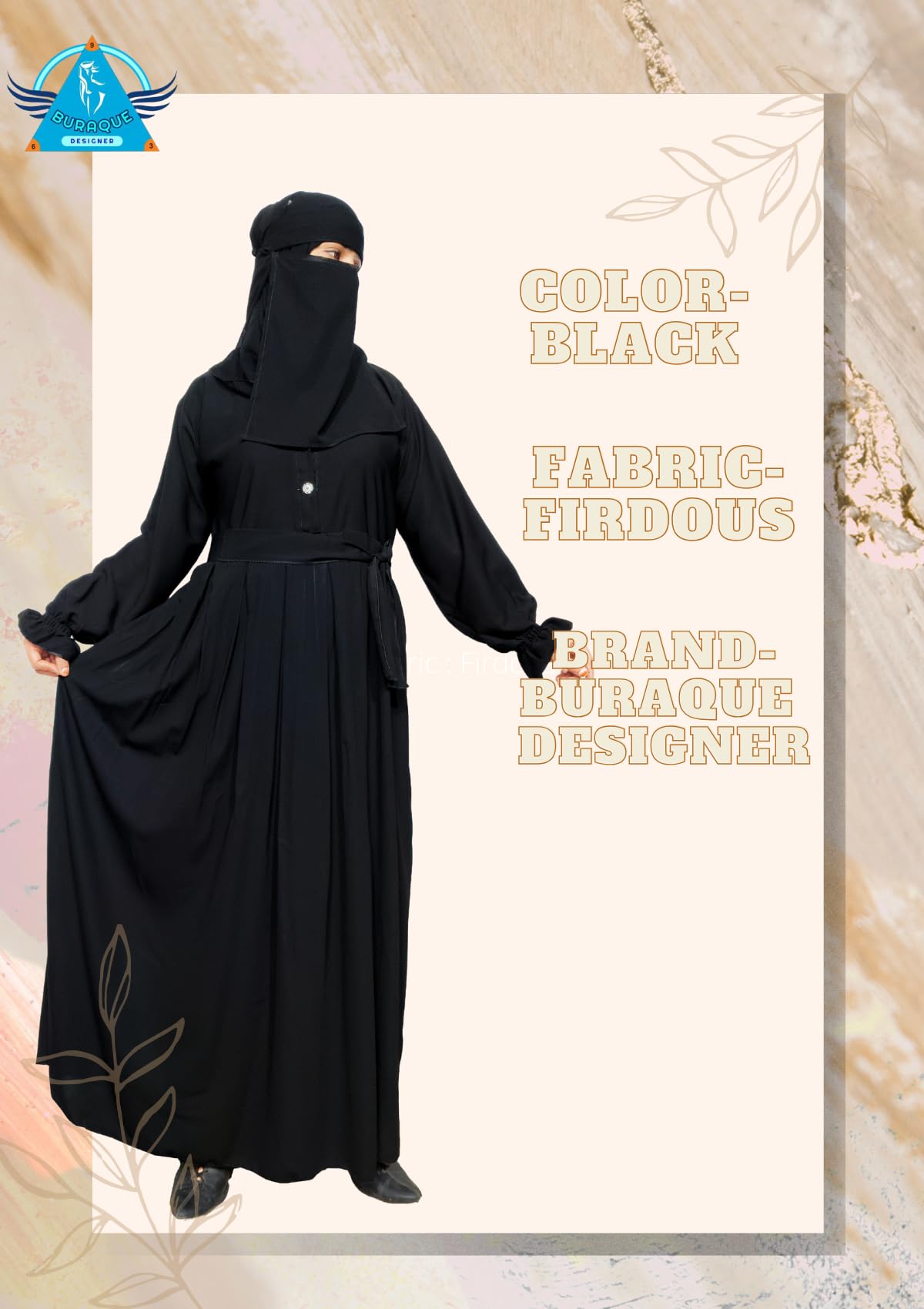 BURAQUE DESIGNER Abaya for Girls and Women Stylish Design Stitched Burqa Dress (B01-Black-Burkha)