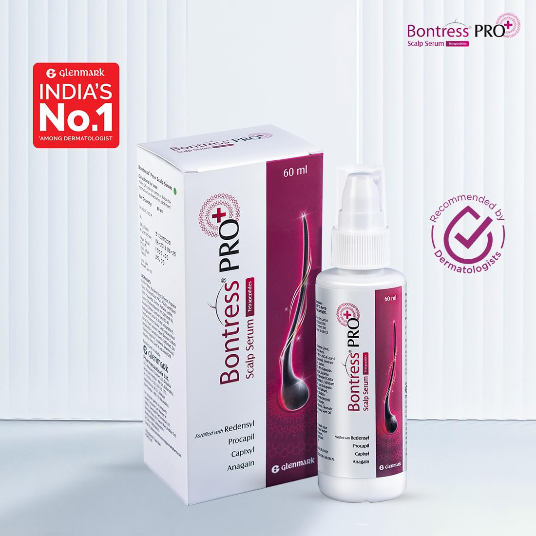 Bontress PRO+ Scalp Serum Fortified with 3% Redensyl, 3% Anagain, 4% Capixyl, 3% Procapil | Hair Serum for Hair Growth & Hair Fall 60ml
