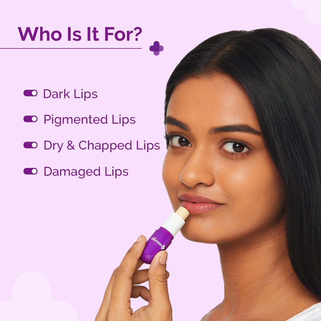 The Derma Co 1% Vitamin C Brightening Lip Balm with SPF 50 PA +++ I With Niacinamide & Hyaluronic Acid | Reduce Lip Pigmentation | Protects From Sun Damage | For Dark, Pigmented, Dry Lips | 4.5g