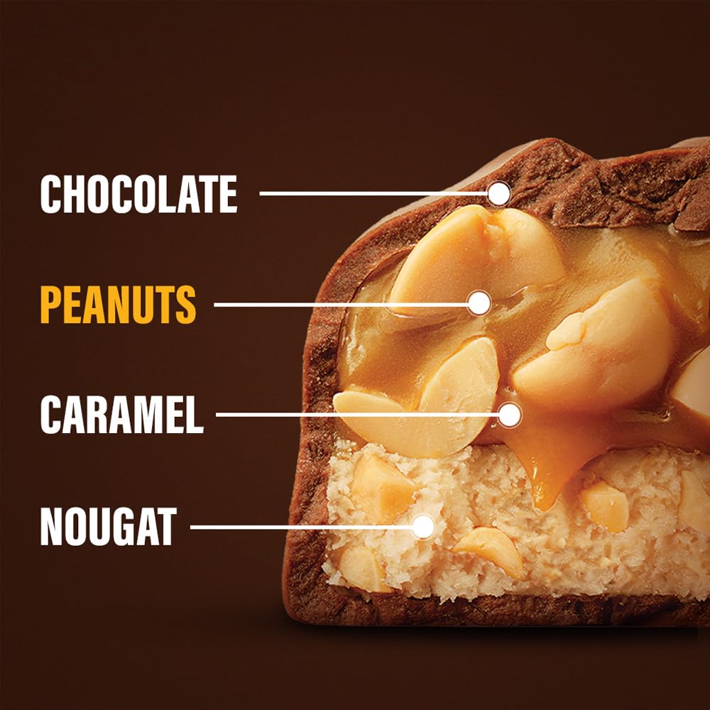 Snickers Peanut Filled Chocolate Bar | Loaded with Delicious & Nutritious Roasted Peanuts, Nougat & Caramel | Nutty Chocolate Treat for Sharing | 22G | Pack of 32, 704 Gm