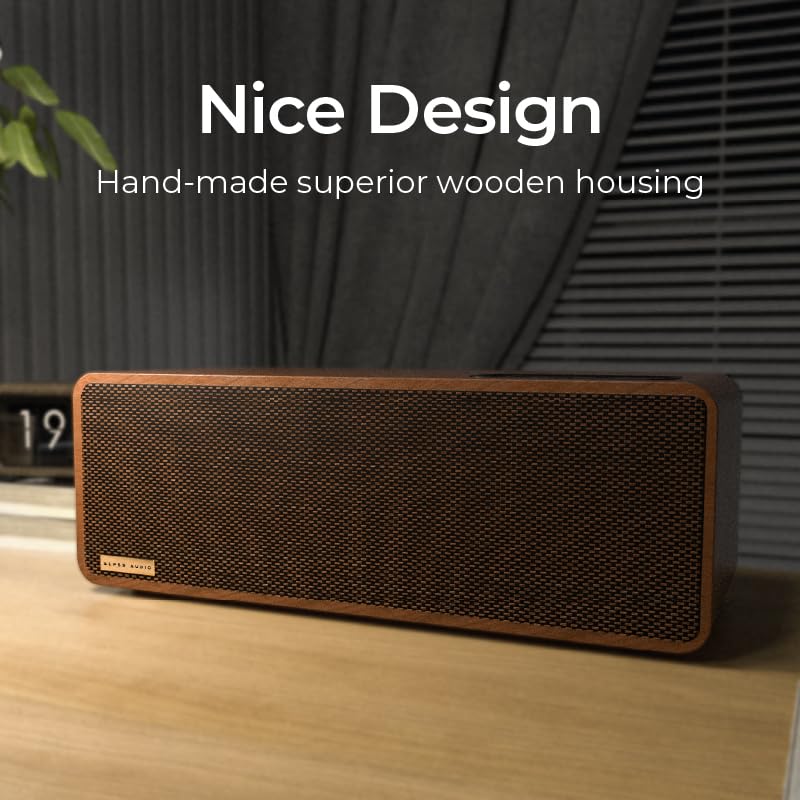 ALPSS AUDIO MRC11-PRO 80watts RMS Retro Wireless Bluetooth Speaker with ESIS New Digital Equalizer Settings,Powerful Speaker with DSP-Digital Sound Processor Loud Sound, Sleek Remote Control.