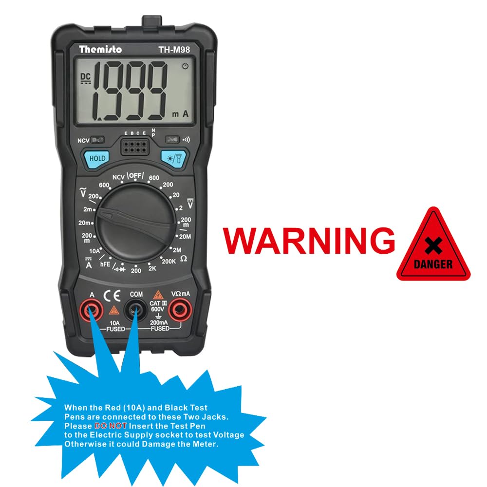 Themisto TH-M98 Digital Multimeter (Black 2000 Counts)