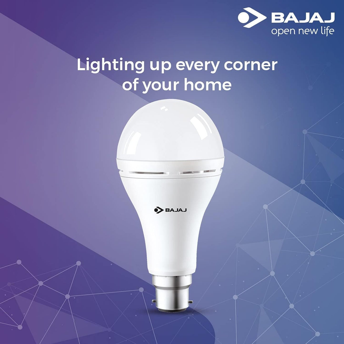 Bajaj LEDZ 8.5W Rechargeable Emergency Inverter LED Bulb, Cool Day Light, White, Upto 4 Hours Battery, b22d