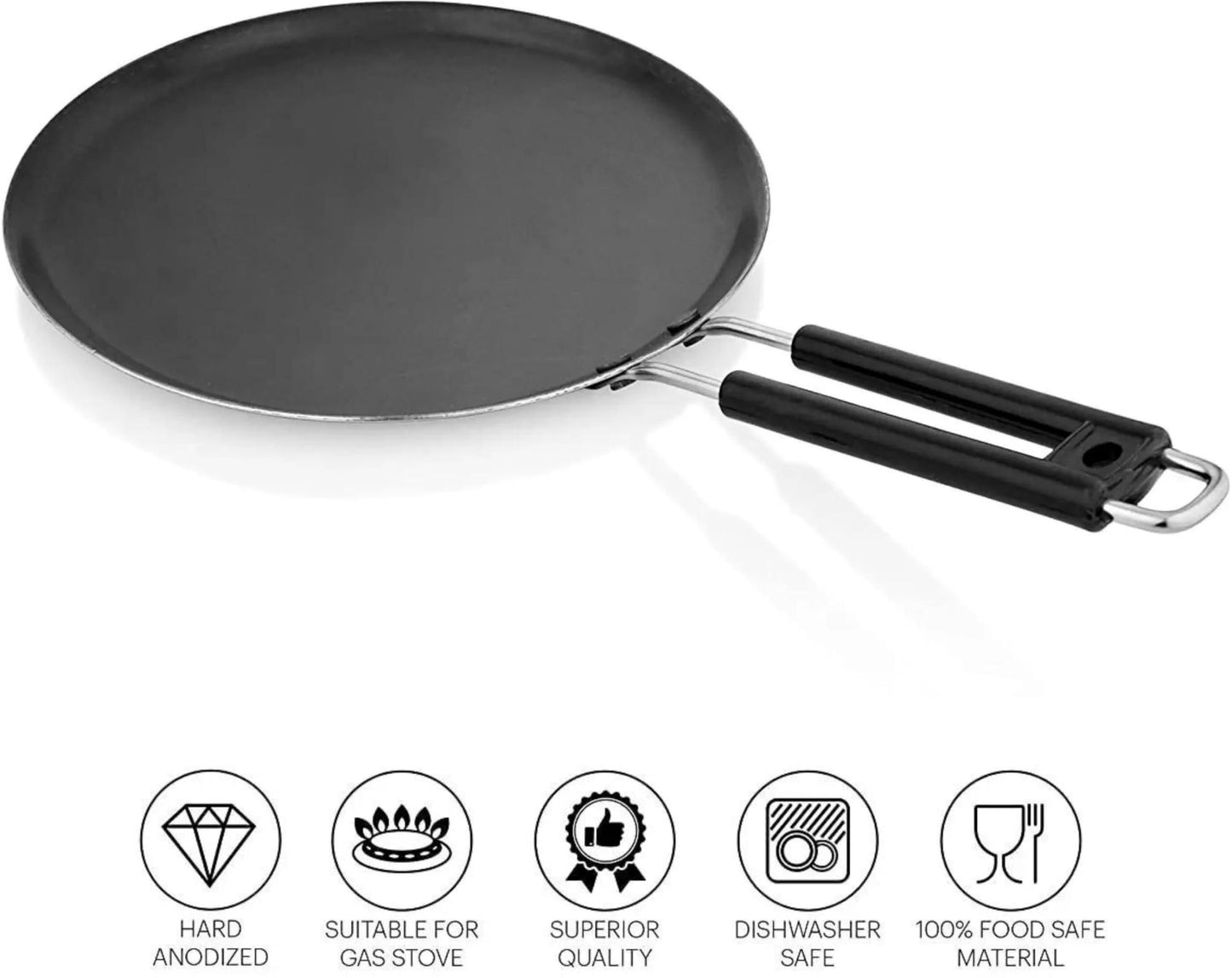 Traditional Cooking Excellence: Heavy-Duty Cast Iron Dosa Tawa - 9 inch Tawa 22.5 cm Diameter (Cast Iron) Iron-DOSA-TAWA
