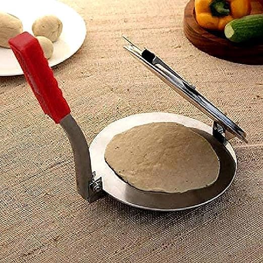 Wriniey Stainless Steel Puri Maker New Press Machine for Home and Kitchen for Making Papad khakhra poori and Many More Manual Hand Press with Handle (Pack of 1)