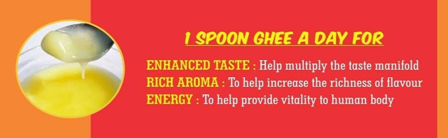 BRIJ GWALA Desi Cow Ghee |Made Traditionally From Curd |Pure Cow Ghee for Better Digestion and Immunity |-1 ltr Jar