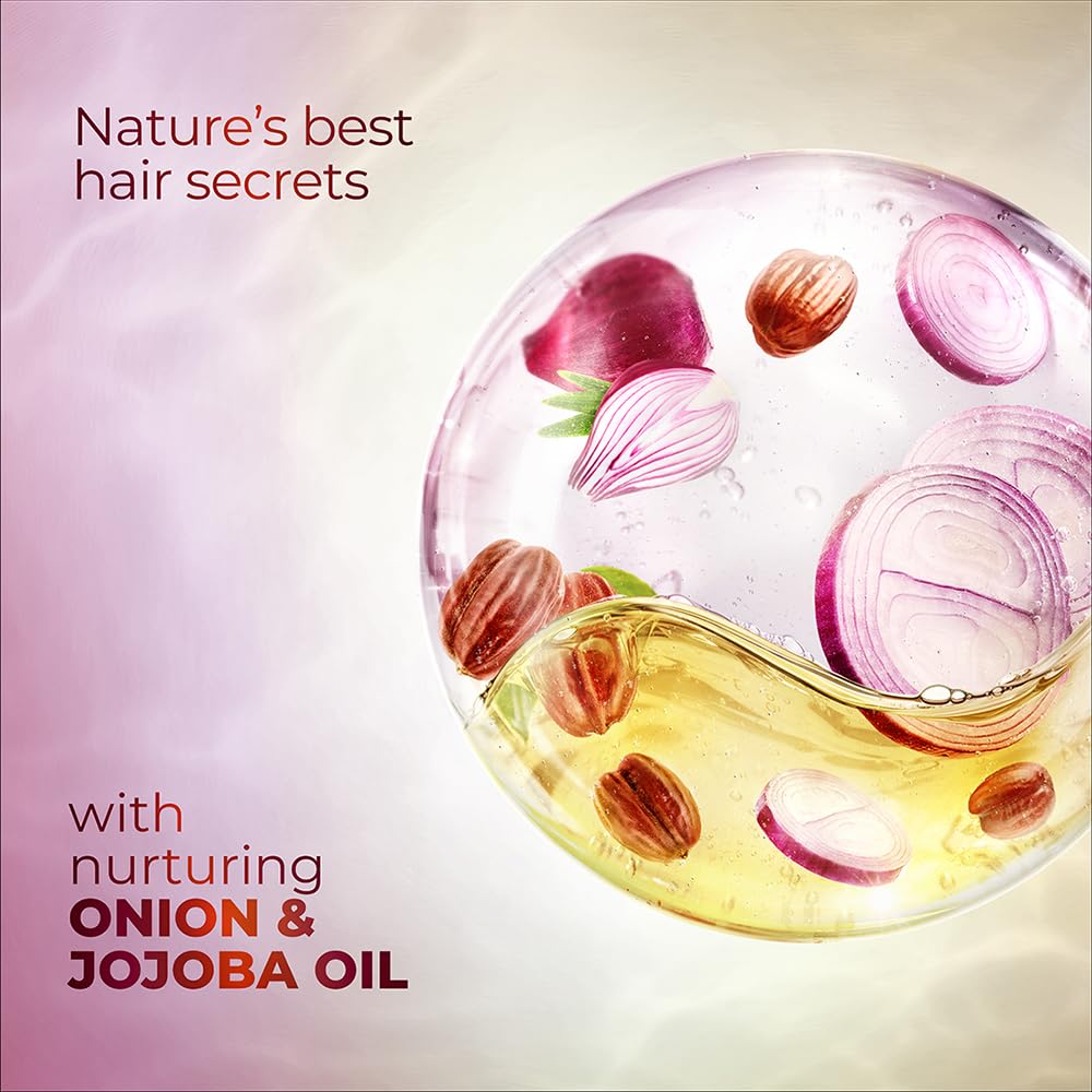 Sunsilk Onion & Jojoba Oil Hairfall Resist Oil Blends Shampoo | with No Added Parabens | (370 ml)
