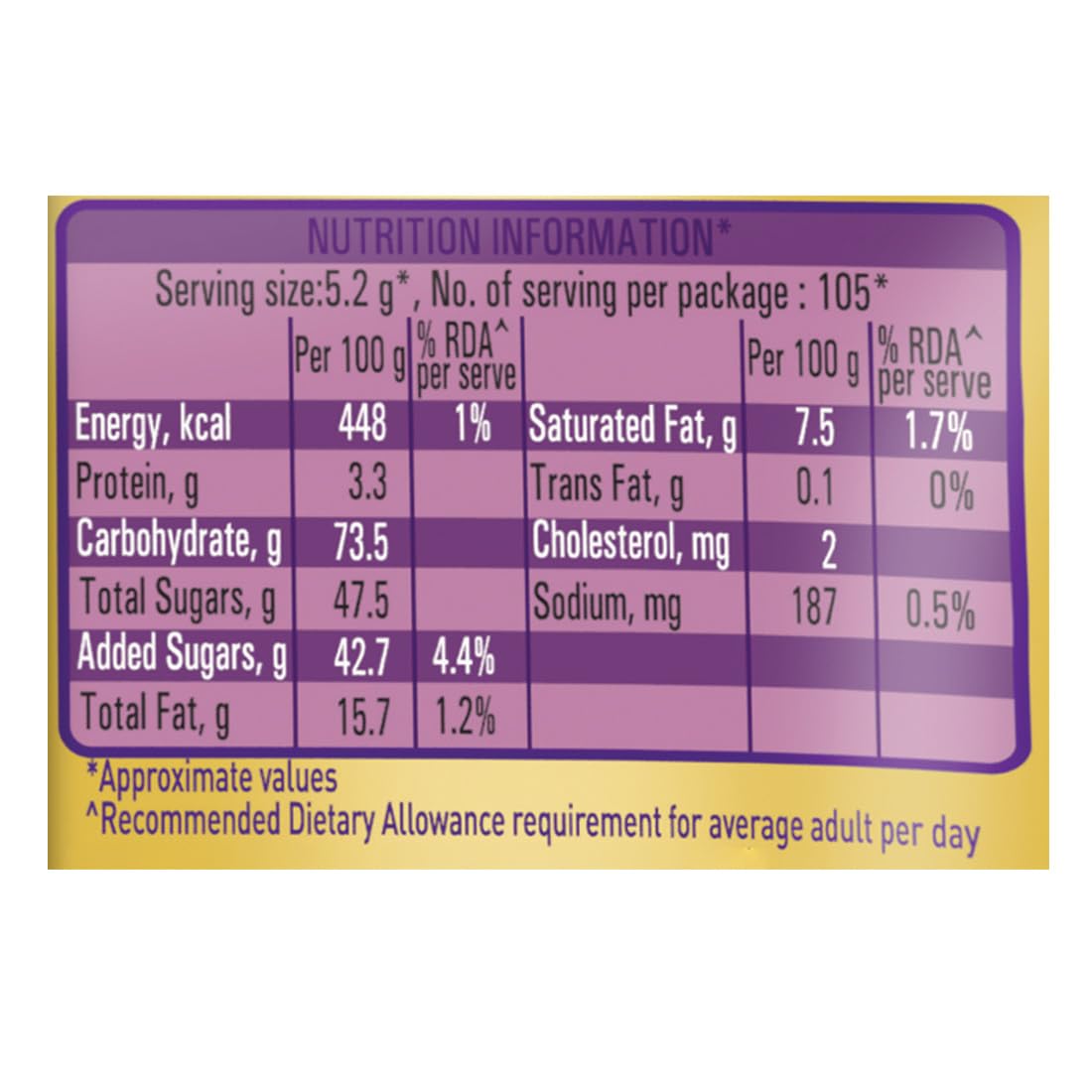 Cadbury Choclairs Gold Candy, 546 g (105 Candies)
