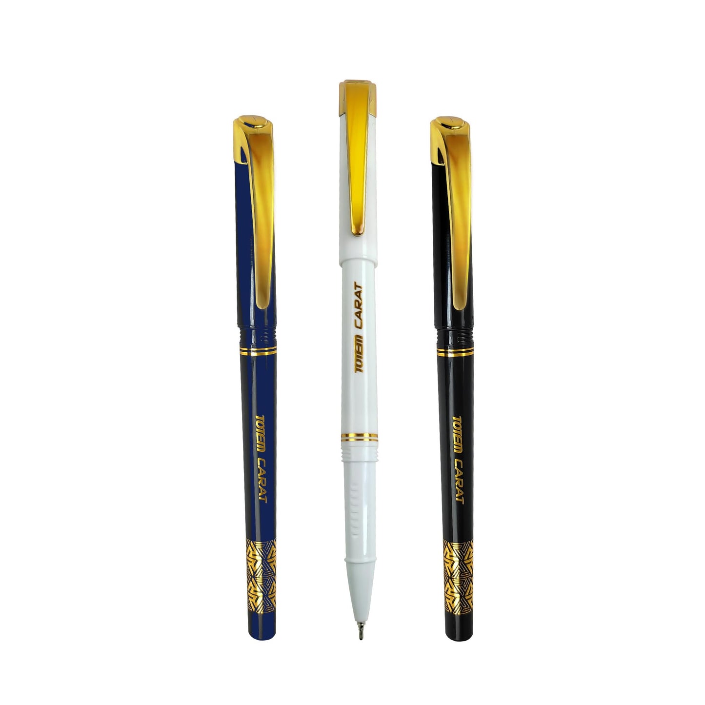 TOTEM Carat Tumbler | 50 Pens (42 Blue Ink & 8 Black Ink) | Elegant Body Design | Golden Clip | 0.7 mm Tip | Pens for Writing | Ideal for Students and Exams Use | Smooth Ink Flow | Office Stationary