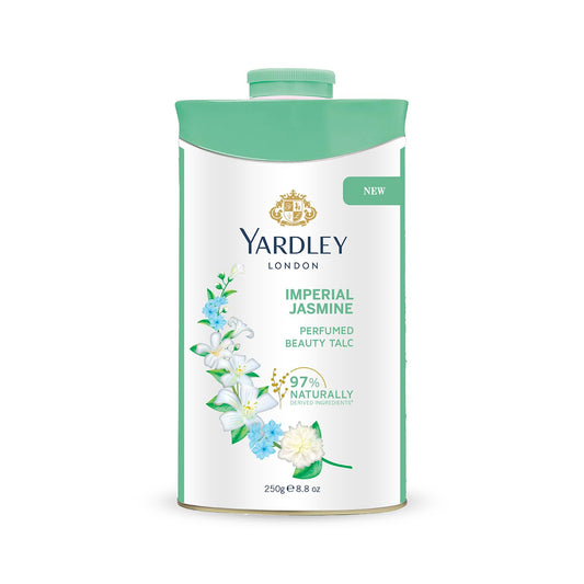 4x Yardley London Imperial Jasmine Perfumed Talc| Fragrant Beauty Talc for Women| Smooth Texture| 250g - Pack of 4