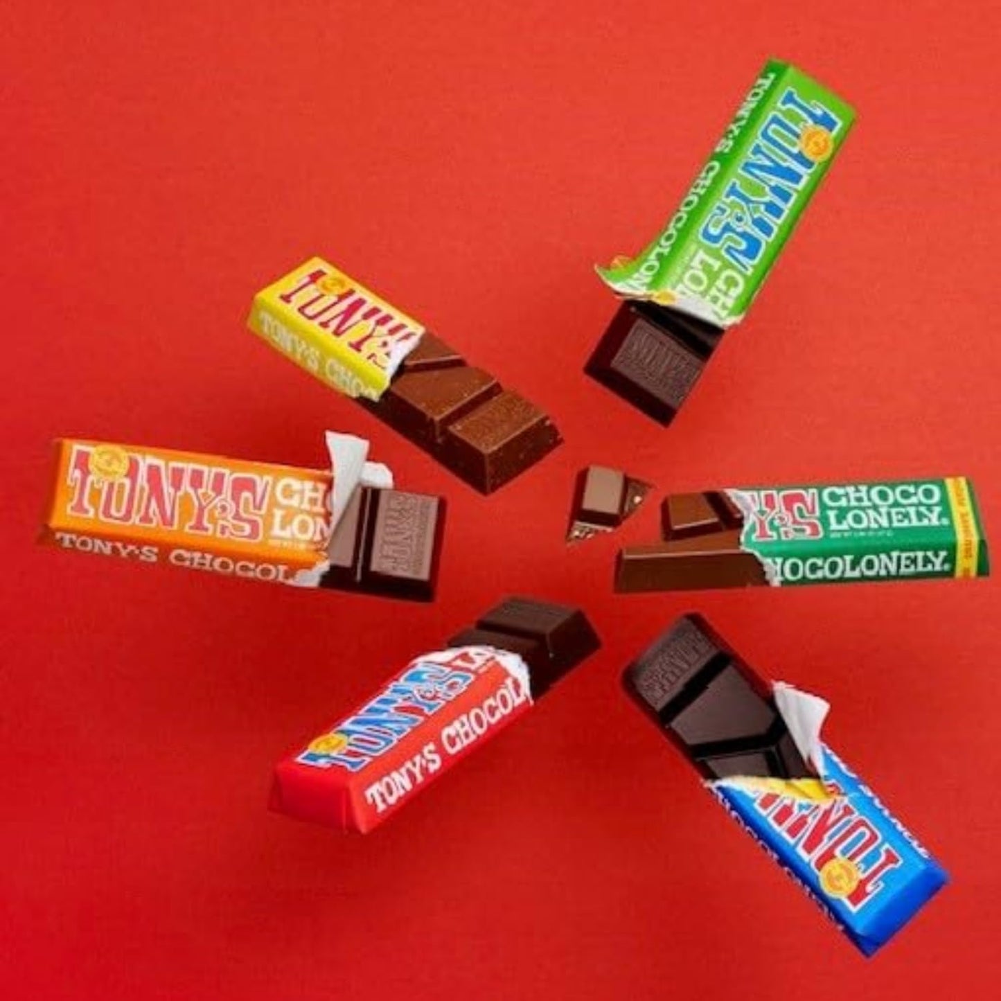 Tony's Milk Chocolate Milk Caramel Sea Salt, Sea Salt Dark Almond, Milk Chocolate, Almond Honey Nougat Pieces, Chocolate Bar, Combo 4x47g (Imported UK)