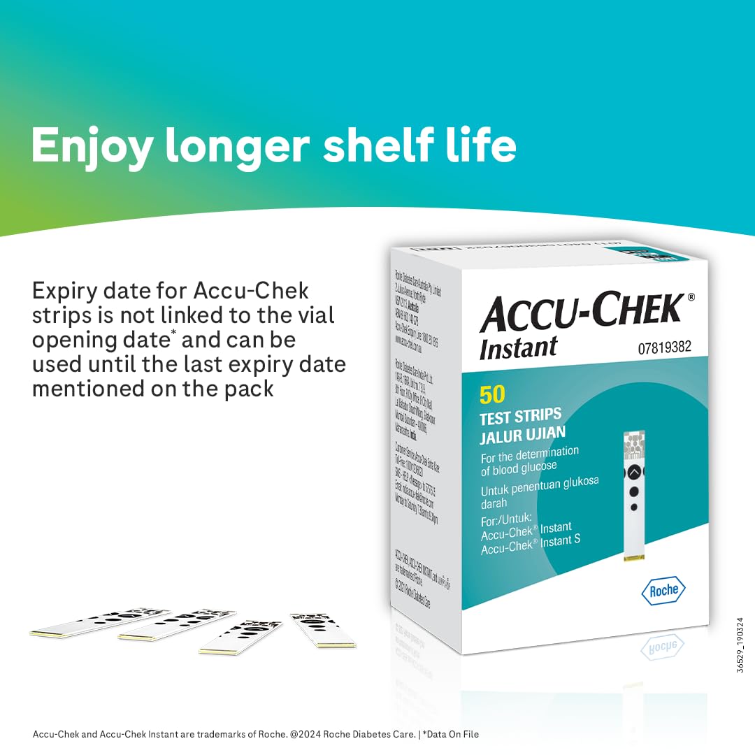 Accu-Chek Instant S Blood Glucose Glucometer Kit with Vial of 10 Strips, 10 Lancets and a Lancing Device Free for Accurate Blood Sugar Testing