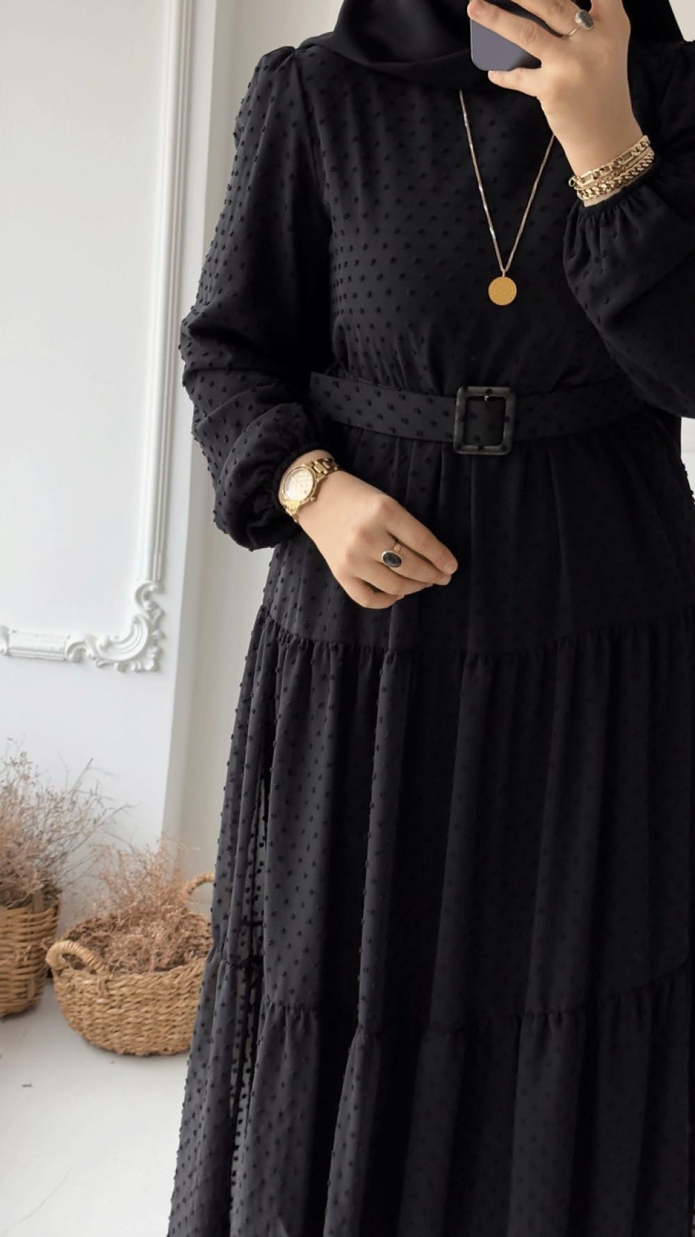 BHAVYATA Full Length Abaya Dress for Women for Girl's and Women Abaya Casual Wear (2XL, Black)