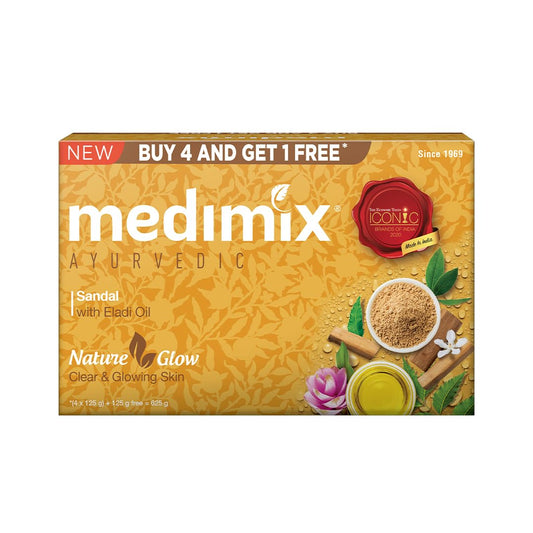 5x Medimix Ayurvedic Sandal Bathing Soap Bar With Eladi Oil 125G each - Pack of 5
