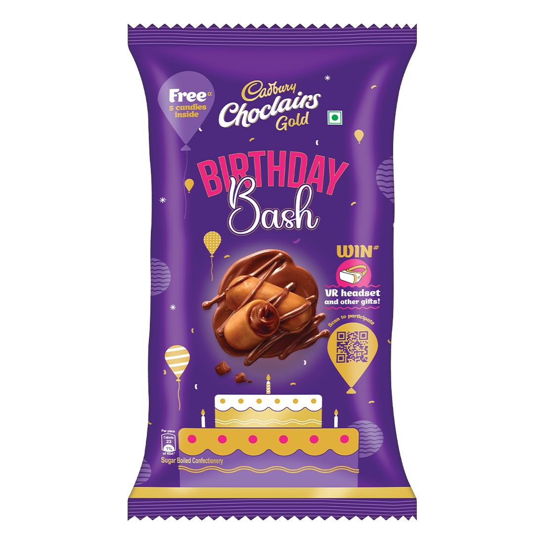Cadbury Choclairs Gold Candy, 546 g (105 Candies)