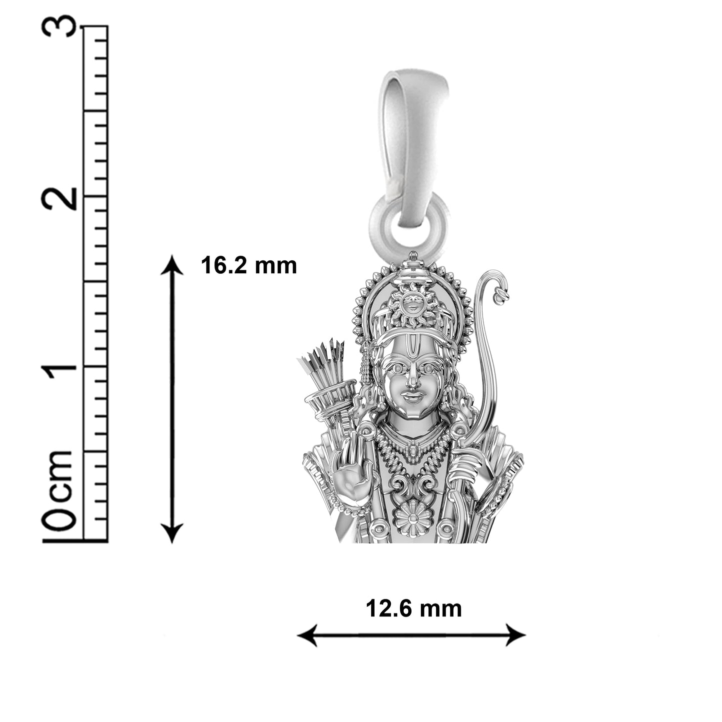 Akshat Sapphire Sterling Silver (92.5% purity) God Ram Ji Pendant for Men & Women Pure Silver Bhagwan Shri Ram Locket for Good Health & Wealth