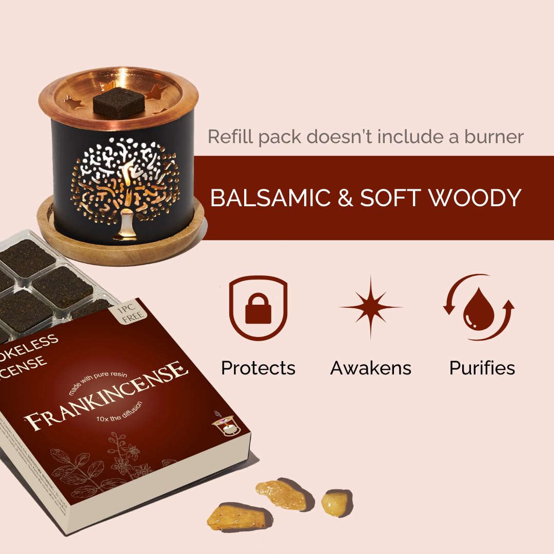 Aromafume Frankincense Incense Bricks Refill Pack | 3 Trays X 9 Bricks | Boswellia Carterii & Boswellia Serrata Extract, Native To East Africa & India | Calms & Relaxes | Low-Smoke & Non-Toxic