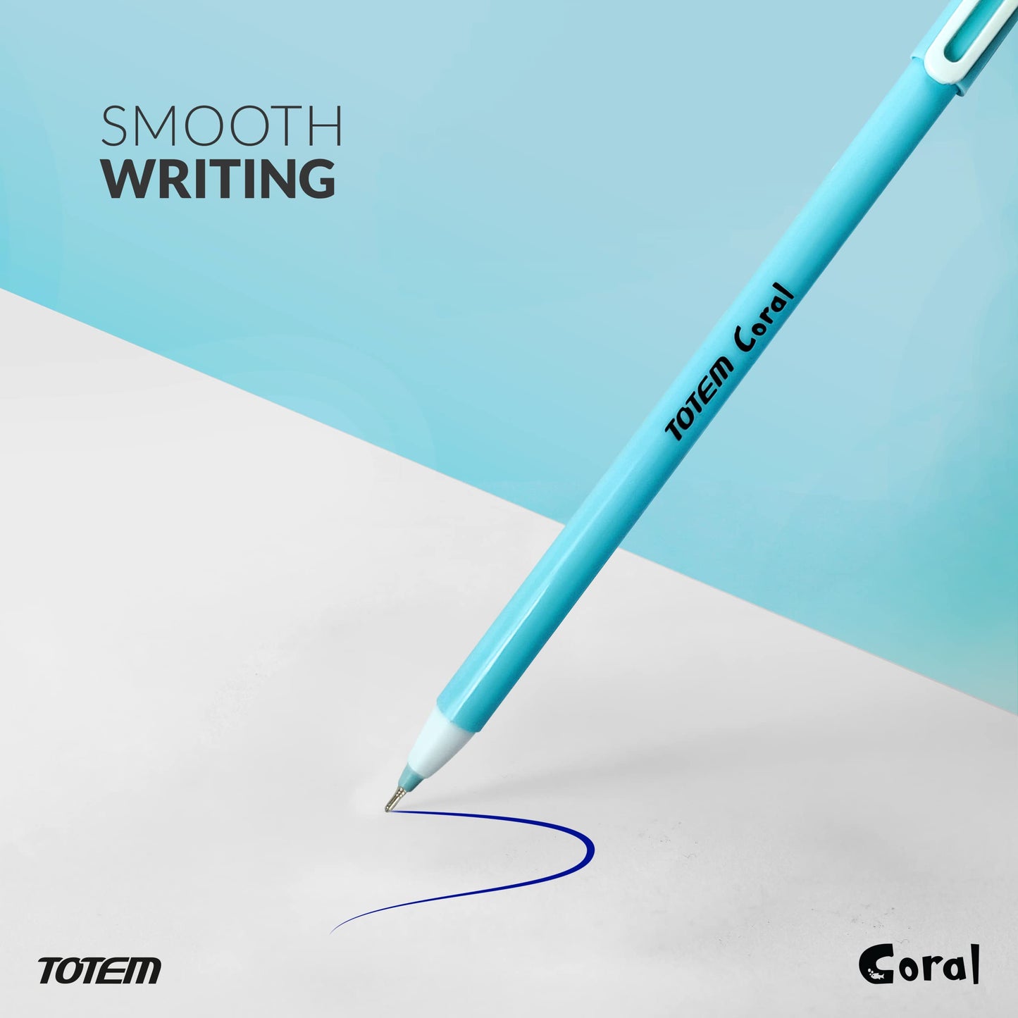 TOTEM Coral Ball Pens | 60 Blue Ink Pens | 0.7 mm Tip | Fragrance Ink | Cute Design | Fast Writing | Pen for Exams | Stationery Items | Stick