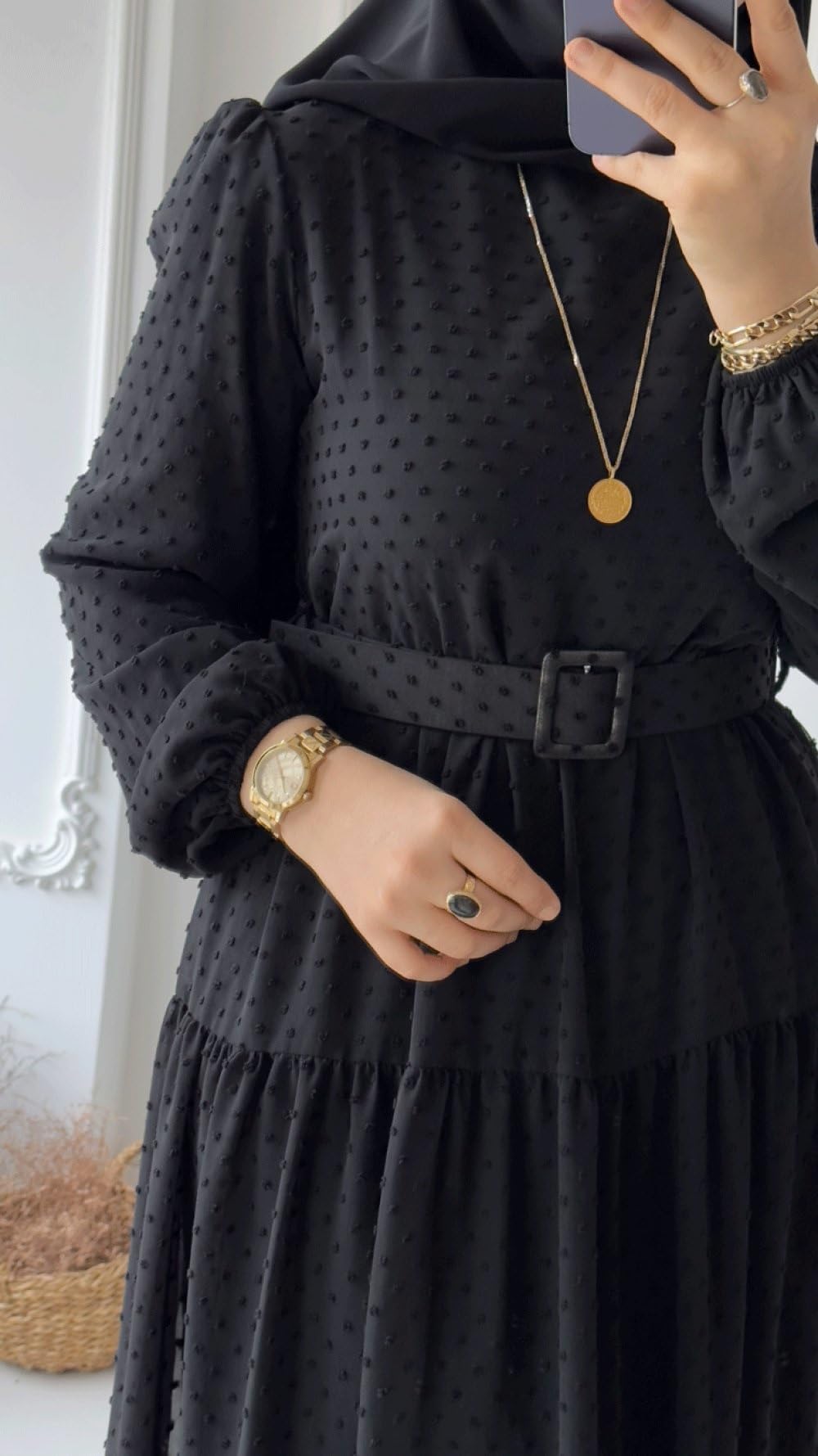 BHAVYATA Full Length Abaya Dress for Women for Girl's and Women Abaya Casual Wear (2XL, Black)