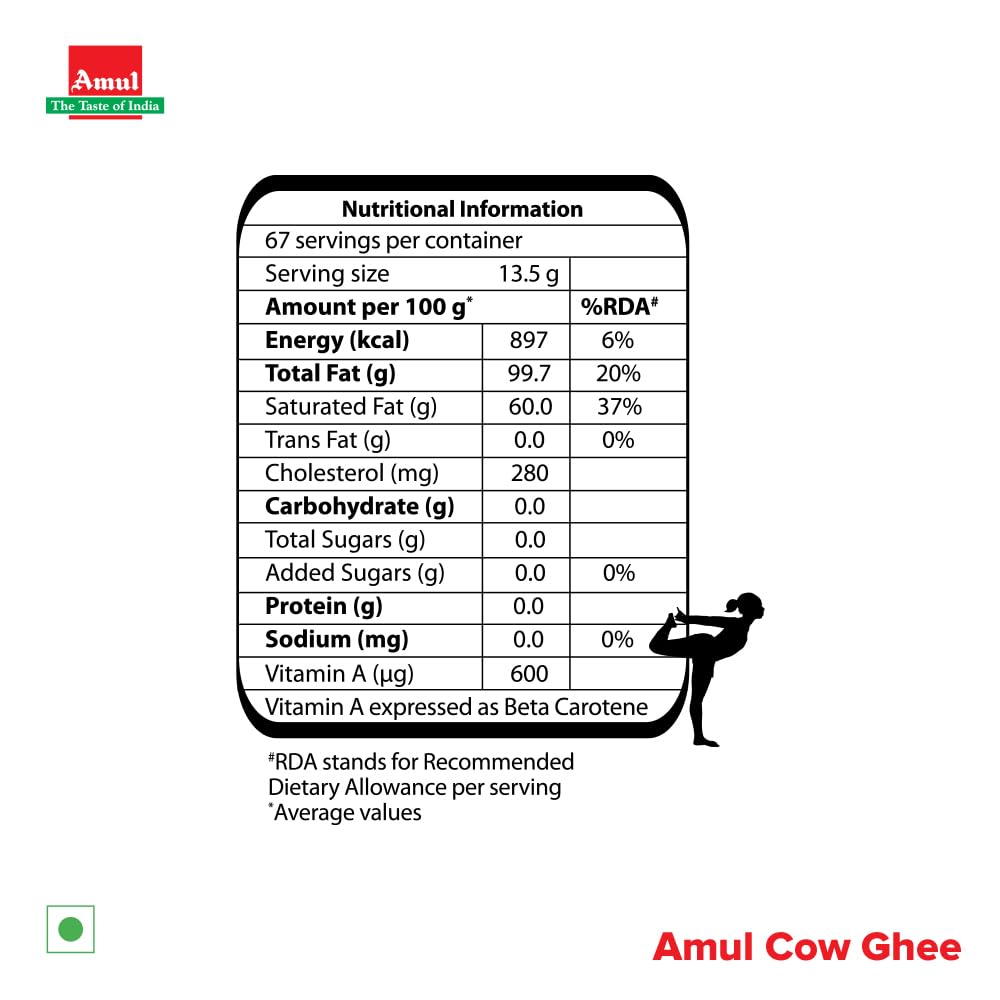 Amul Cow Ghee, 1 Liter Tetra Pk