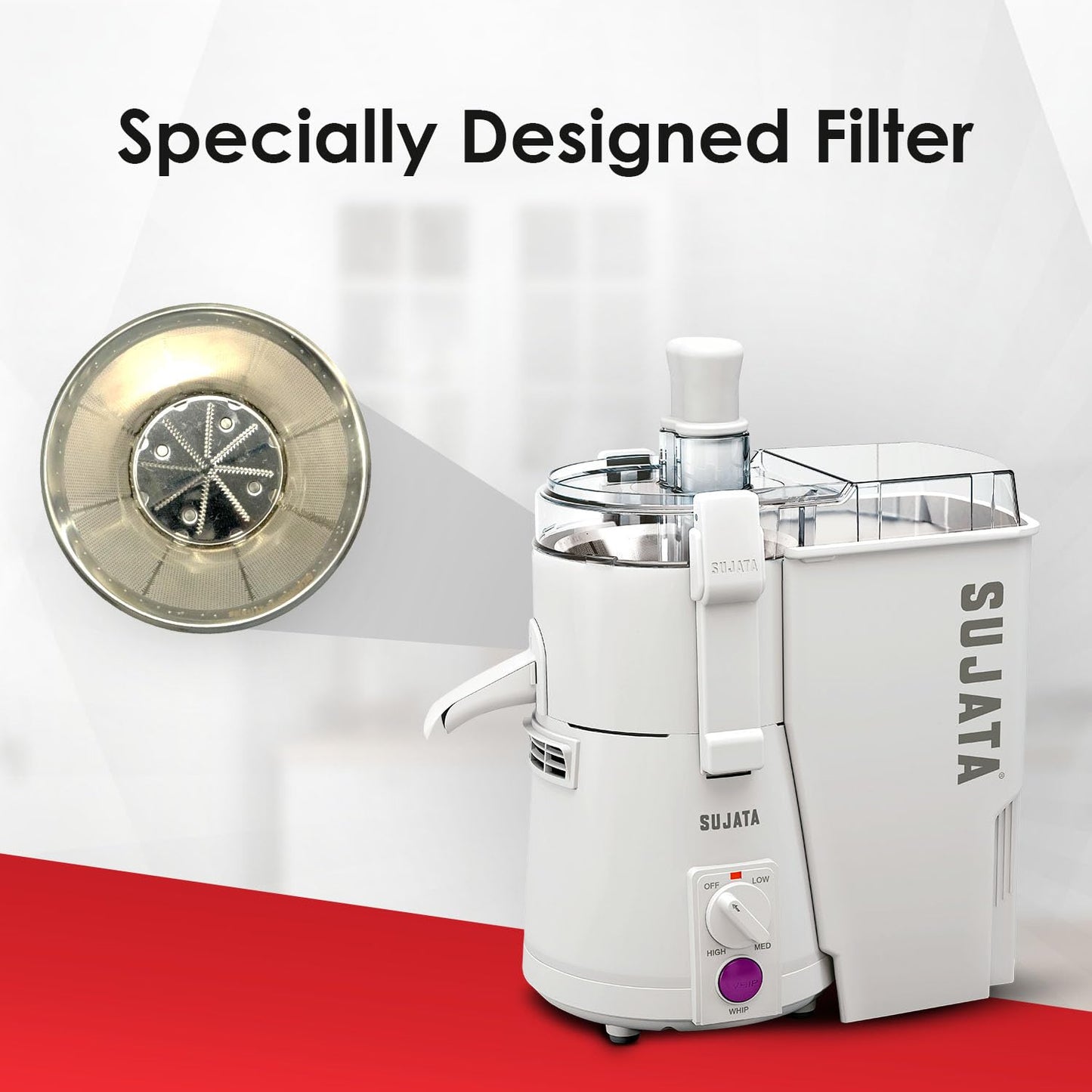 Sujata KI-28012 900-Watt Juicer Mixer Grinder with 2 Jars (White)