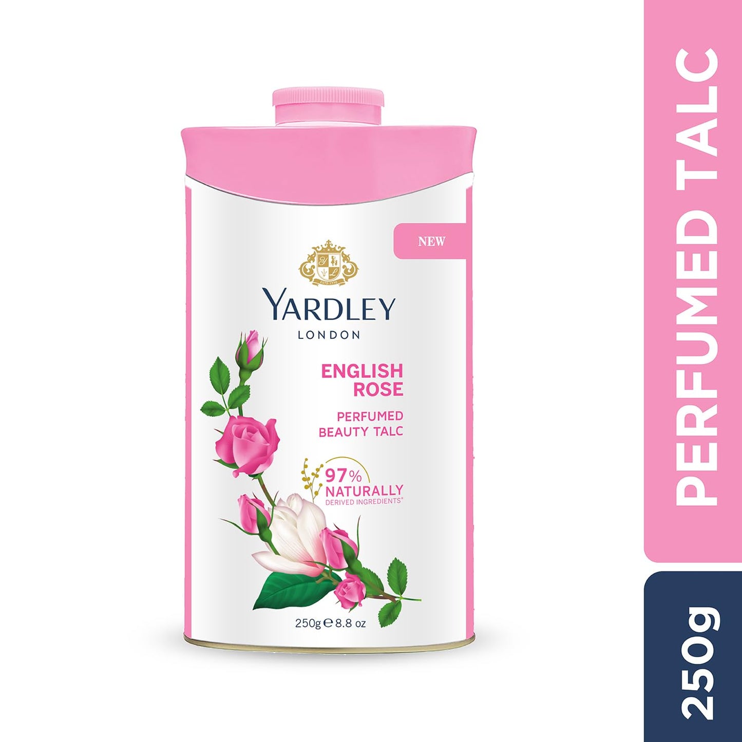 4x Yardley London English Rose Perfumed Talc| Fragrant Beauty Talc for Women| Smooth texture| 250g each - Pack of 4