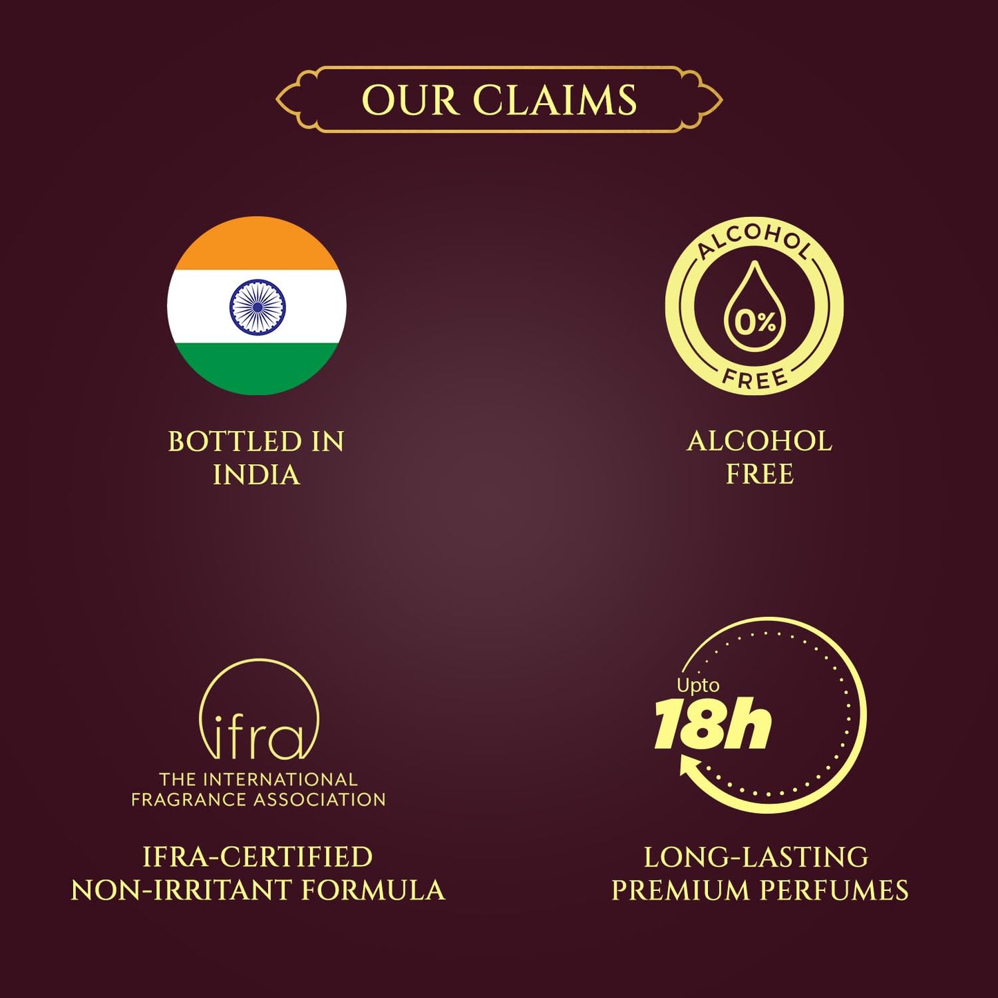 Bella Vita Luxury TAAJ Gold Oud Attar with Caramel, Rose, Jasmine & Orris for Men and Women, Non-Alcoholic Roll On, Long Lasting Fragrance, 12 ML