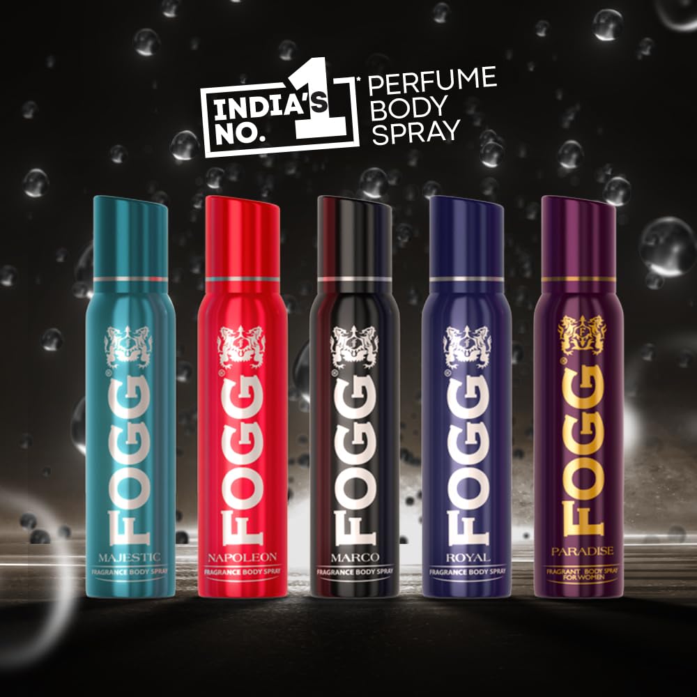 4x FOGG Royal No Gas Deodorant For Men, Long-Lasting Perfume Body Spray, 150 Ml each - Pack of 4