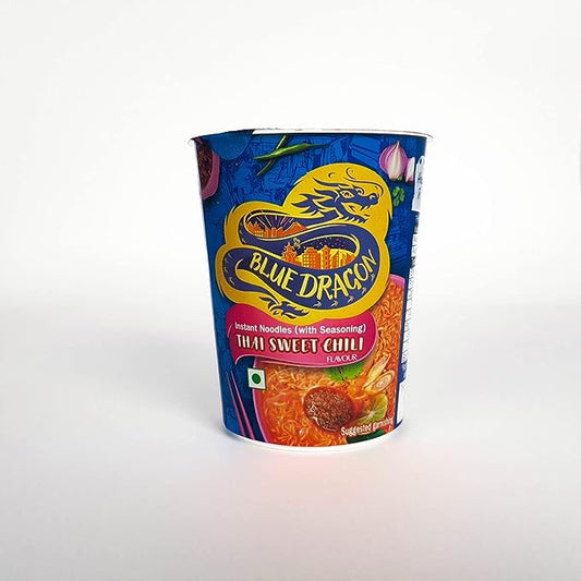 Blue Dragon Instant Cup Noodle - Thai Sweet Chilli Cup Noodle | Easy to Making | Vegetarian Food | No Preservative & Artificial Colors | Instant Cup Noodle - 70gm