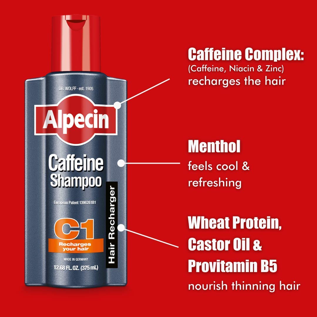 Alpecin C1 Caffeine Anti Hair Fall Shampoo 3x250ml | Scalpe Shampoo for Hair Fall Control | Natural Hair Growth Shampoo Strengthen Hair Growth and Reduces Hair Loss