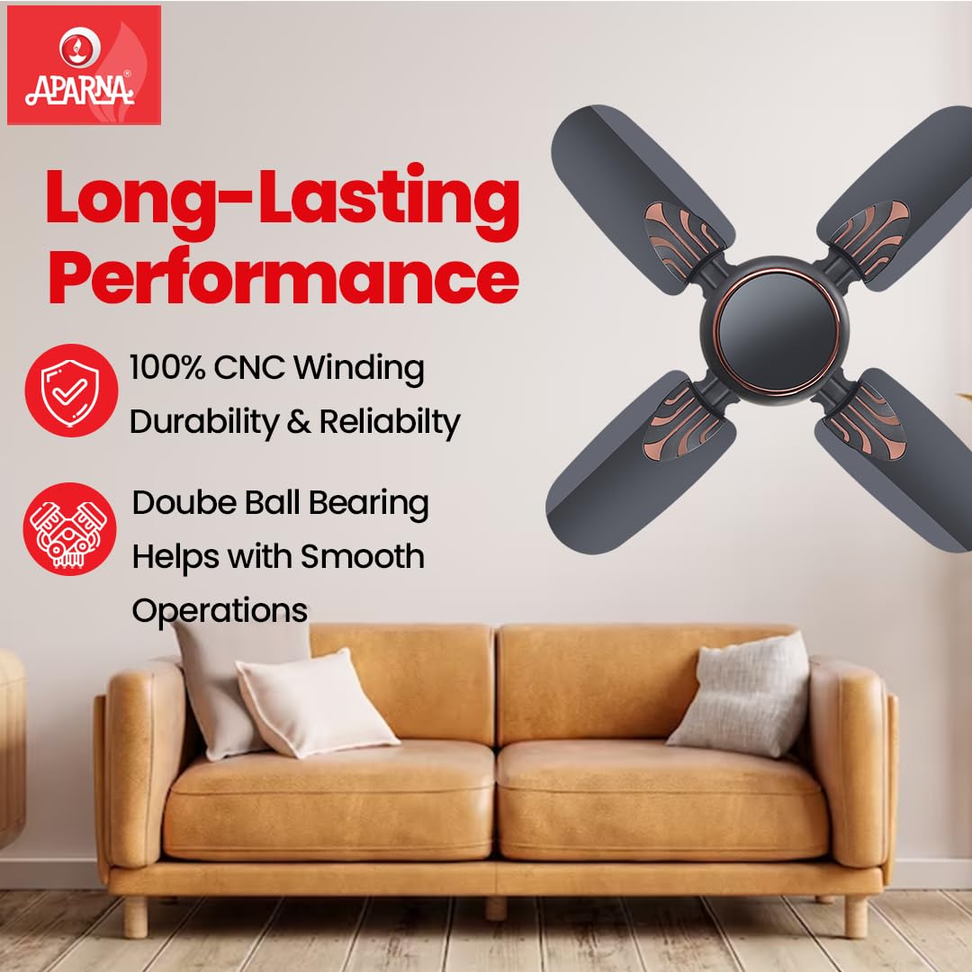 Aparna Mist 600 mm (24 inch) High-Speed Ceiling Fan (Smoke Brown)