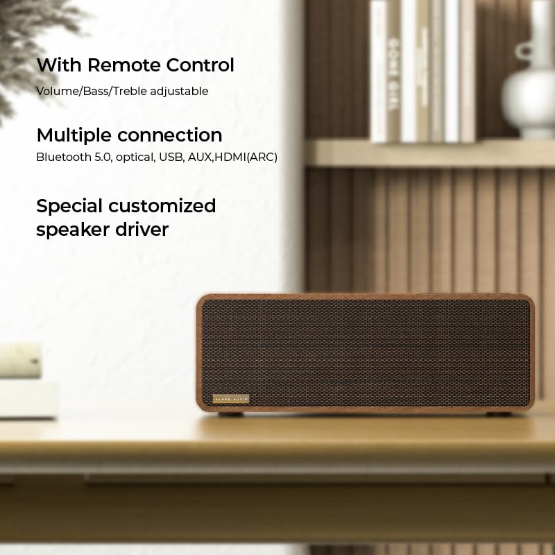 ALPSS AUDIO MRC11-PRO 80watts RMS Retro Wireless Bluetooth Speaker with ESIS New Digital Equalizer Settings,Powerful Speaker with DSP-Digital Sound Processor Loud Sound, Sleek Remote Control.