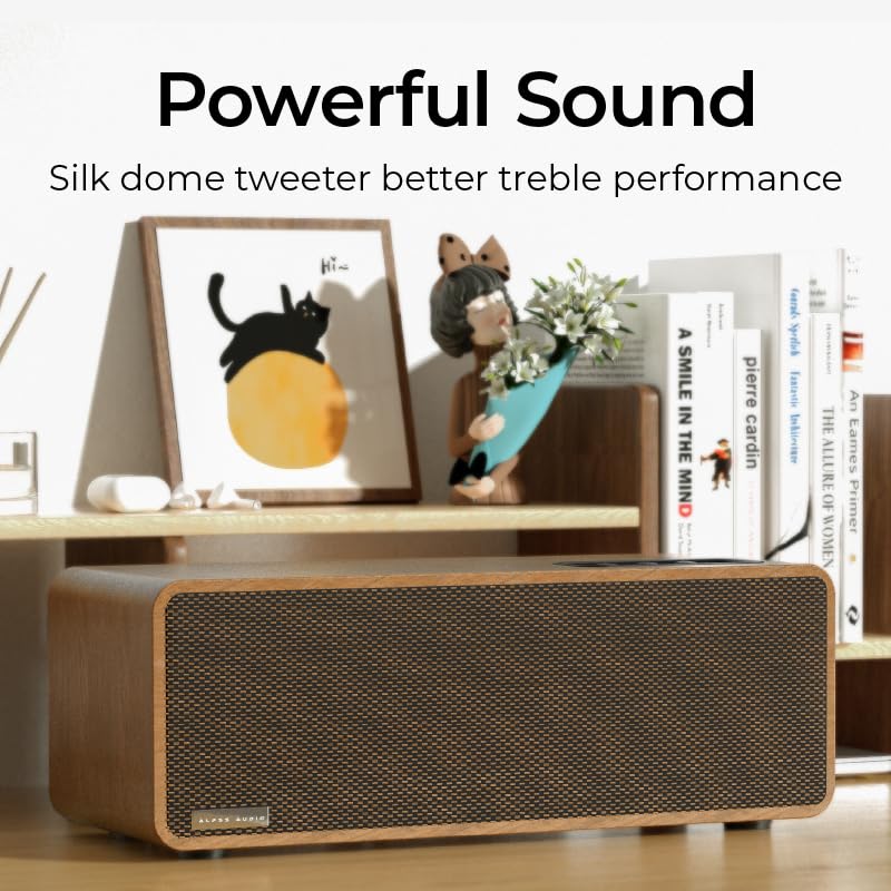 ALPSS AUDIO MRC11-PRO 80watts RMS Retro Wireless Bluetooth Speaker with ESIS New Digital Equalizer Settings,Powerful Speaker with DSP-Digital Sound Processor Loud Sound, Sleek Remote Control.