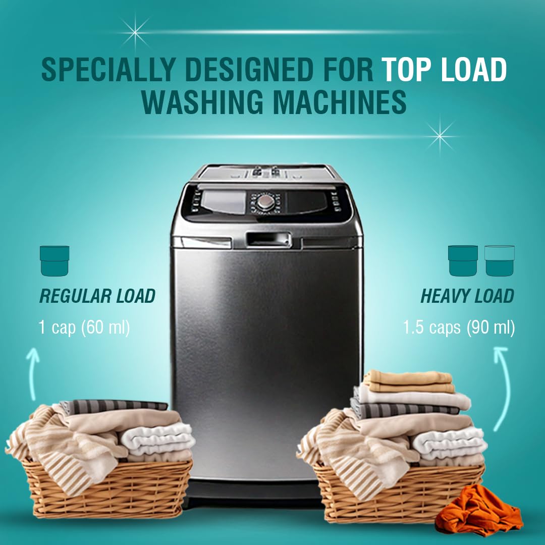 Beco Matic-Top Load Natural Laundry Liquid Detergent| 2 Litre Super Value Refill | Natural Formula for Tough Stain Removal & Fabric Care | No Harsh Chemicals | 100% Ecofriendly (2L)