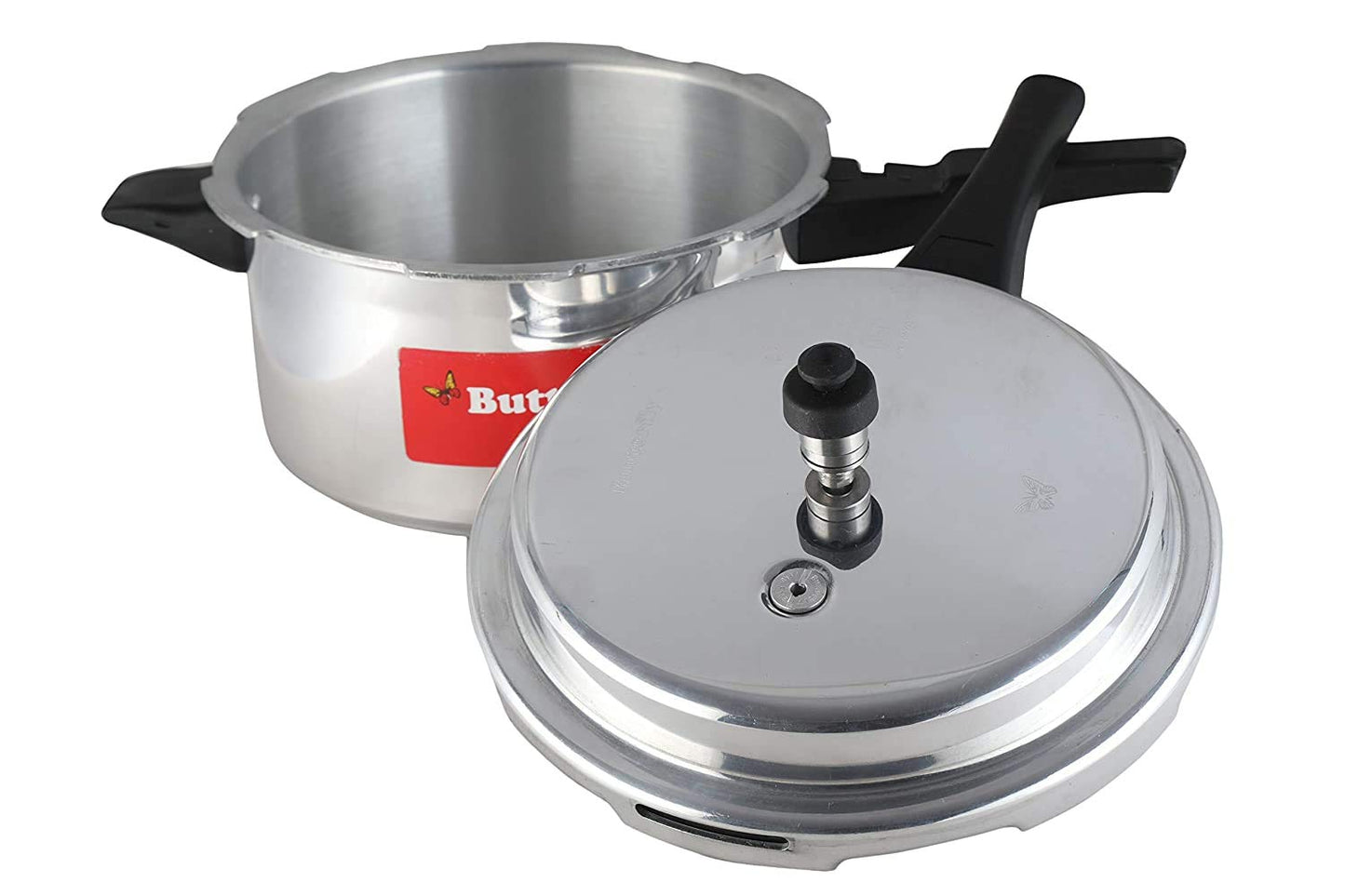 Butterfly Cordial 3 Litres Pressure Cooker | Outer Lid | Food Grade Virgin Aluminium | Induction & Gas Stove Compatible | ISI Certified | 2 Years Manufacturer's Warranty | Silver