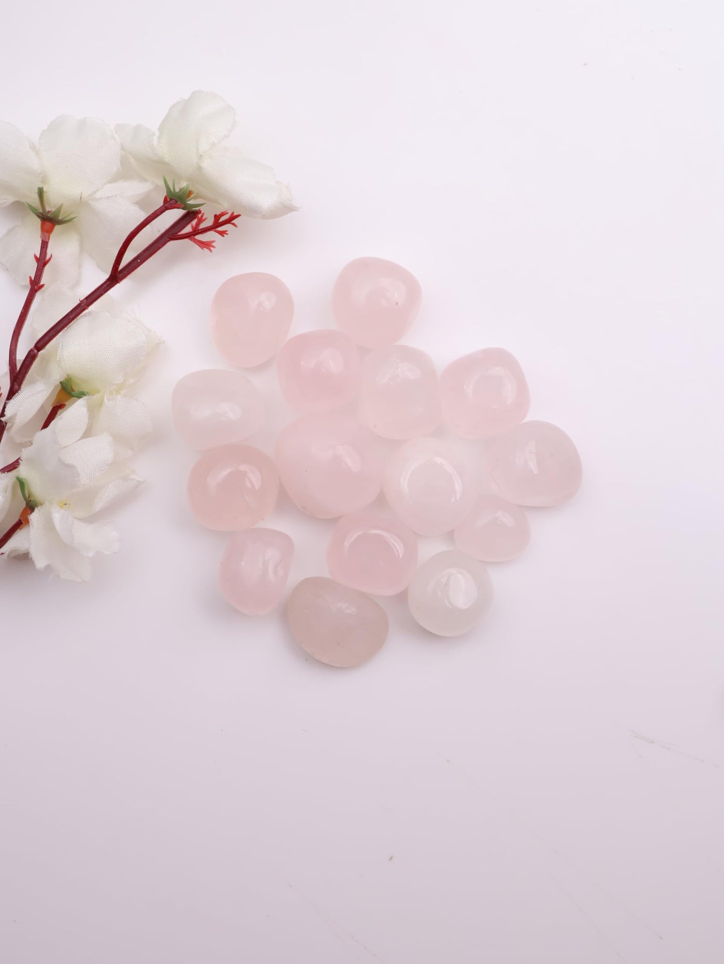 9Dzine Rose Quartz Crystal Tumble 50 Gm | Natural Raw Tumbled Gemstone Pebble for Reiki Healing Vastu Correction, Aquarium, Home Decor