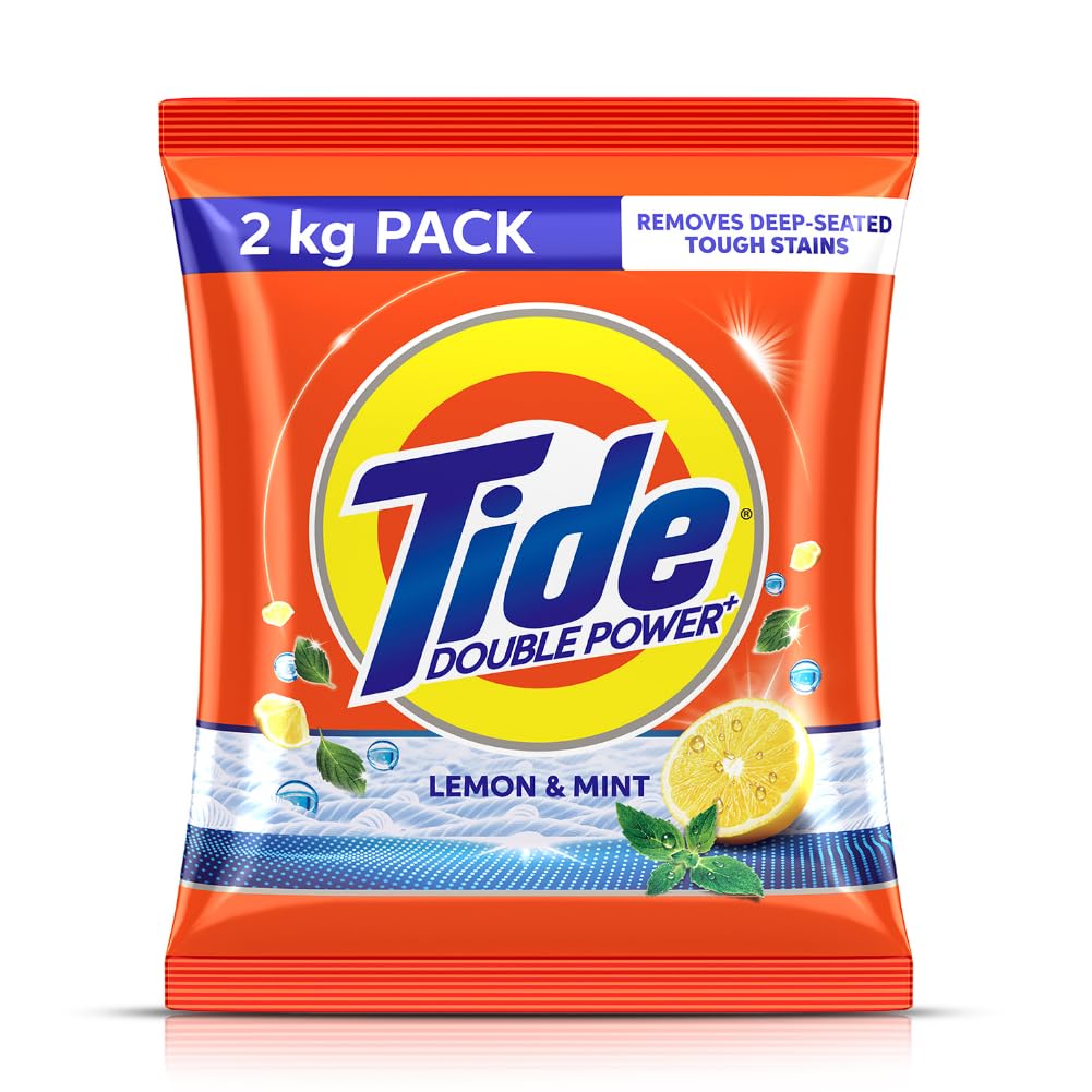 Tide Plus Double Power Detergent Washing Powder Lemon & Mint 2kg
