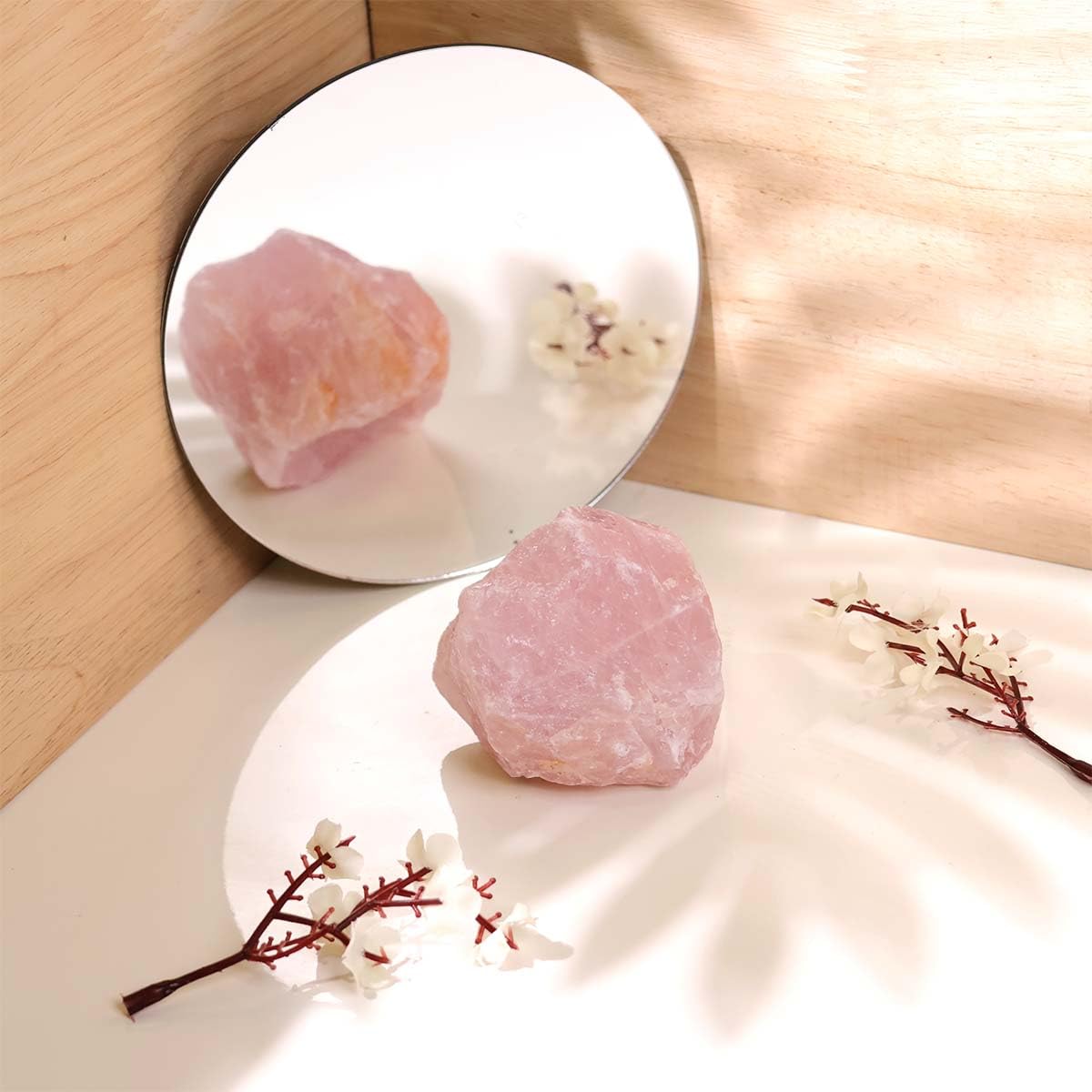 Shubhanjali Original Healing Crystal Raw Rose Quartz Stone for Reiki, Vastu, Meditation & Home Décor | 200gm | Natural Crystal Stone Gem Stone | Natural Crystals Products | Perfect Gift