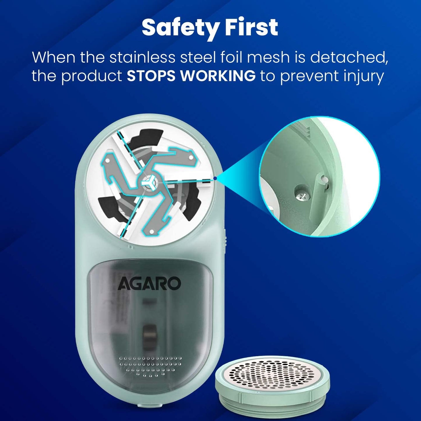 AGARO LR2007 Lint Remover, Fabric Brush, Rechargeable, for Woolen Sweaters, Clothes, Shirts, Jackets, Burr Remover, Pill Remover from Carpets, Curtains.