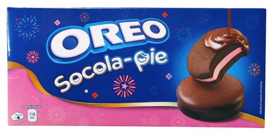 Cadburys OREOS Socola-Pie Special Edition Features a Strawberry-Flavored Marshmallow Sandwiched Between Oreos Cookie Pieces, all Coated In Rich Chocolate 6 Pack 168g (Vietnam)
