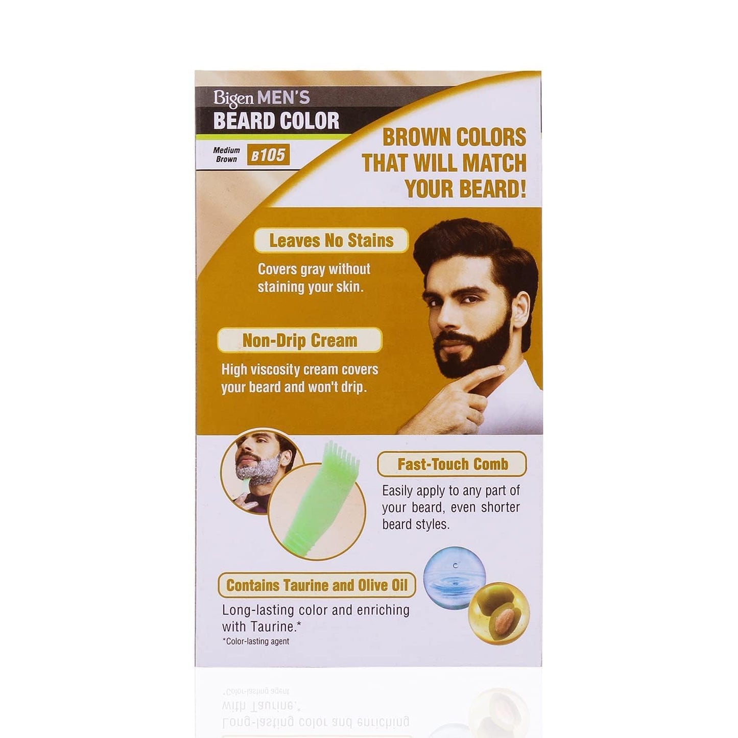 Bigen Men's Beard Color Medium Brown 20gm+20gm -105, 102 g