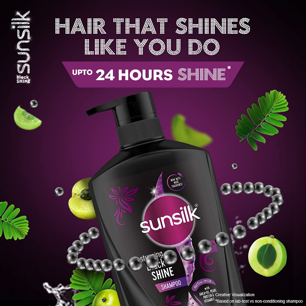 Sunsilk Stunning Black Shine Shampoo, 650 ml