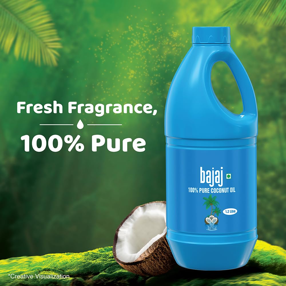 Bajaj 100% Pure Coconut Oil 1.2 Litres Jar