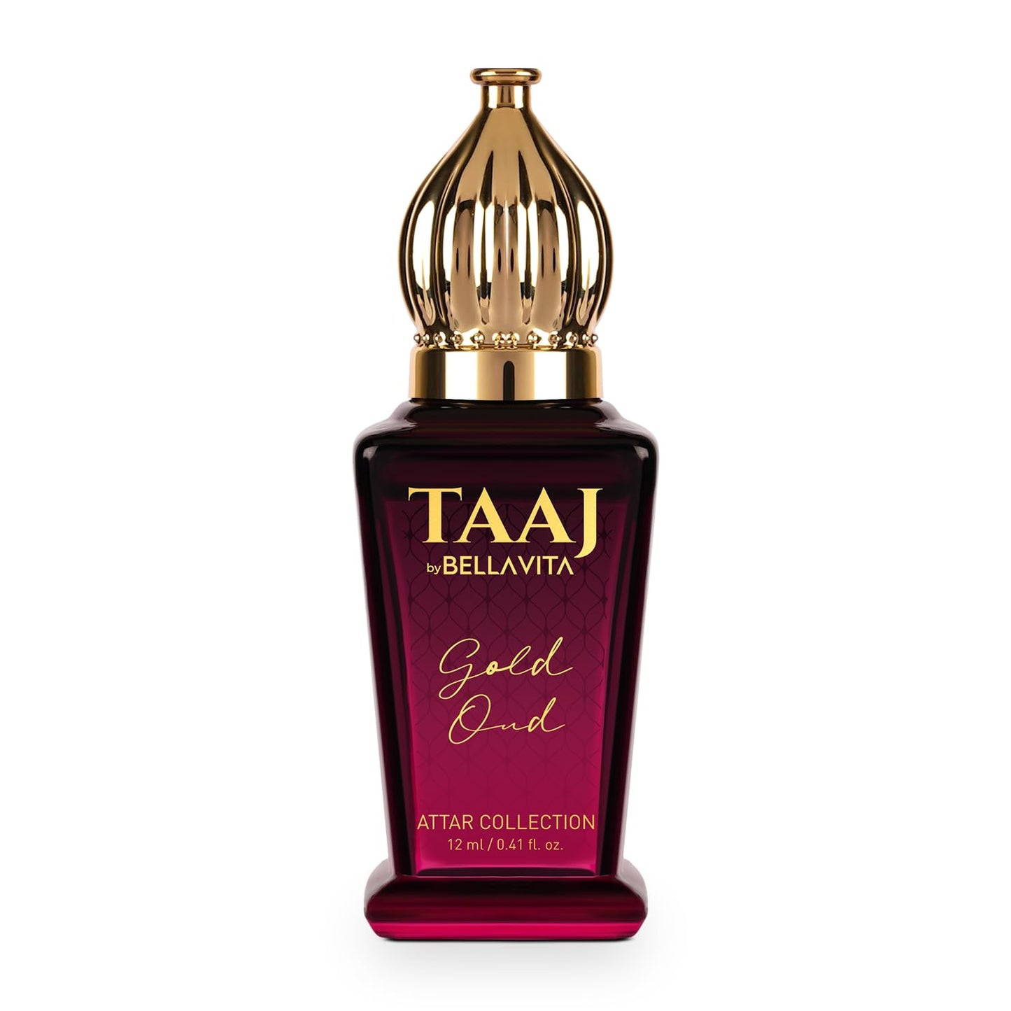 Bella Vita Luxury TAAJ Gold Oud Attar with Caramel, Rose, Jasmine & Orris for Men and Women, Non-Alcoholic Roll On, Long Lasting Fragrance, 12 ML