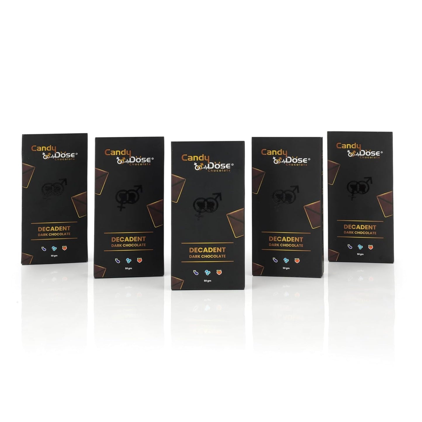 Candy Dose Chocolate Candy Dose Decadent Dark Chocolate – Mood Enhancement Chocolate for Couples & Romantic Moments (50g) (Pack of 1)